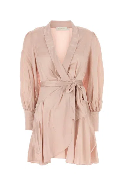 ZIMMERMANN DRESS WOMAN IN ROSE-PINK SILK