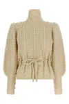 Zimmermann Valiant Embroidered Tie-detailed Wool Sweater In White