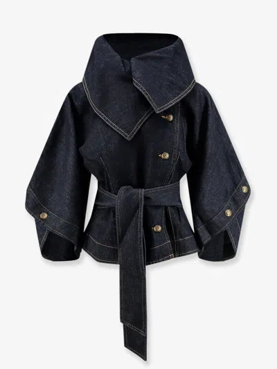 Zimmermann Valiant Blue Denim Jacket In Black