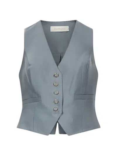 Zimmermann Valiant Button-up Waistcoat In Blue