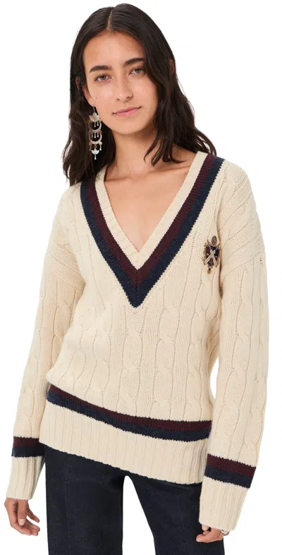 Zimmermann Valiant Cable Knit Sweater Natural