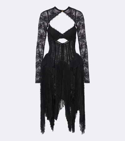 Zimmermann Valiant Cutout Lace Bustier Dress In Black