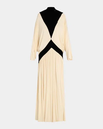 Zimmermann Valiant Deco Maxi Dress In Black/crea