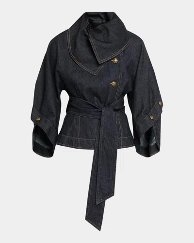Zimmermann Valiant Denim Buttoned Jacket In Blue
