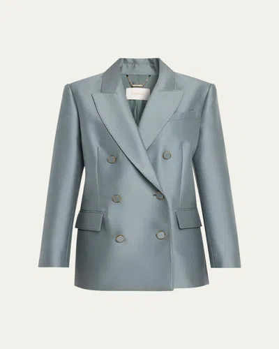 Zimmermann Valiant Double-breasted Blazer In Airforce