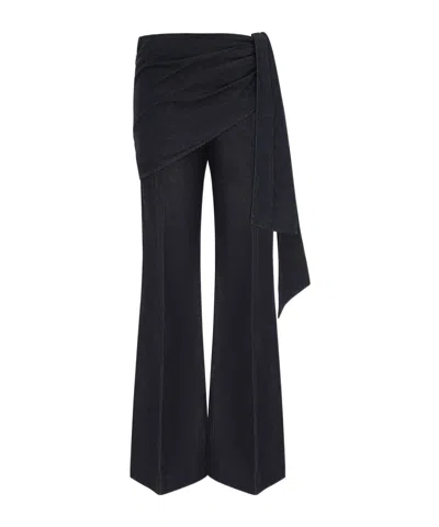Zimmermann Valiant Draped Denim Flare In Night Sky