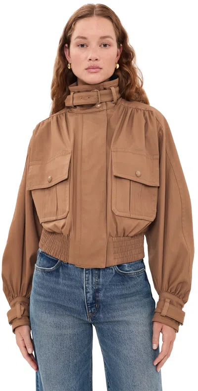 Zimmermann Valiant Drill Biker Jacket Taupe