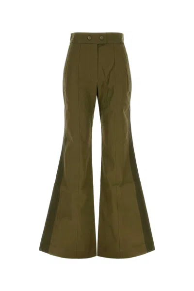 Zimmermann Valiant Drill Flare Pant In Green