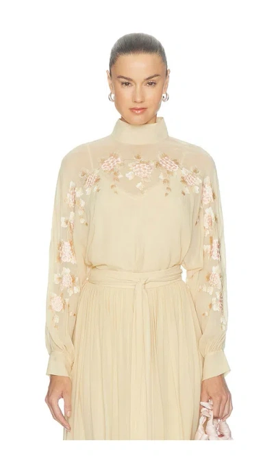 Zimmermann Valiant Embroidered Blouse In Neutral
