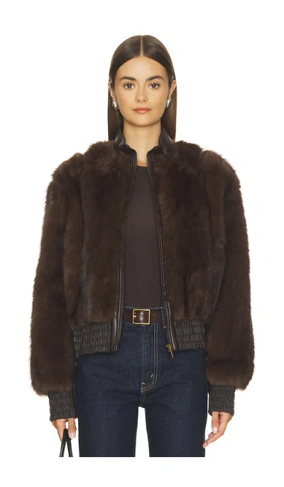 Zimmermann Valiant Faux Fur Jacket In Brown