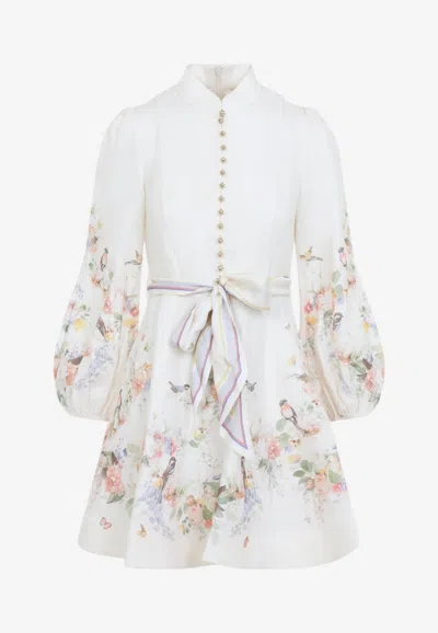 Zimmermann Valiant Floral Print Mini Dress In Multicolor