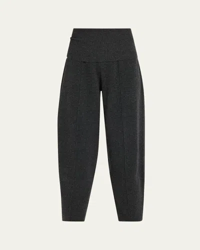 Zimmermann Valiant Knit Barrel-leg Pants In Graphite