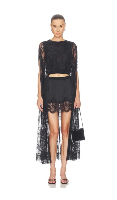 Zimmermann Valiant Lace Caped Top In Black