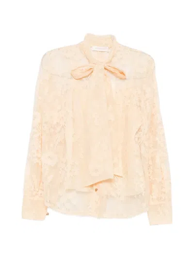 Zimmermann Valiant Lace Pussy-bow Blouse In Black