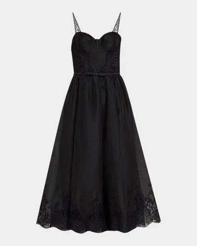 Zimmermann Valiant Lace-trim Corset Dress In Black