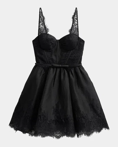 Zimmermann Valiant Lace-trim Mini Dress In Black