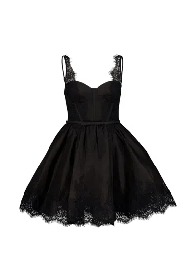 Zimmermann Valiant Lace-trim Mini Dress In Black