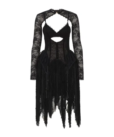 Zimmermann Valiant Lingerie Mini Dress In Black