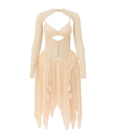 Zimmermann Valiant Lingerie Mini Dress In Neutral