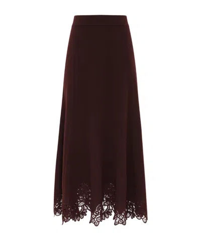 Zimmermann Valiant Merino Lace Skirt In Brown