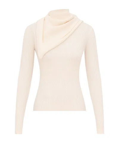 Zimmermann Valiant Scarf Wool Sweater In Neutral