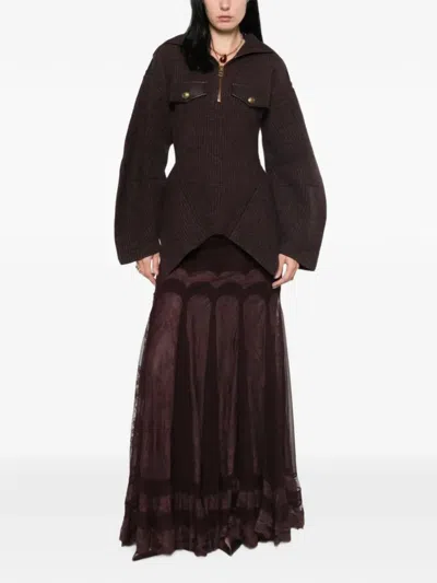 Zimmermann Valiant Panelled Maxi Skirt In Brown