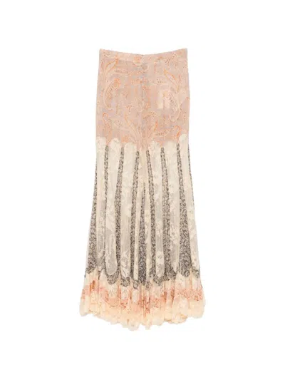 Zimmermann Valiant Printed Silk Flared Trousers In White