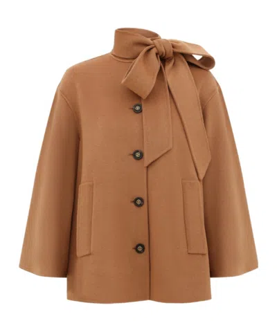 Zimmermann Valiant Pussybow Coat In Brown