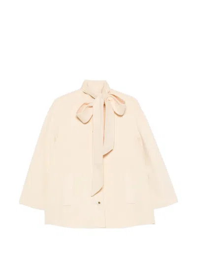 Zimmermann Valiant Pussy-bow Single-breasted Coat In Neutral