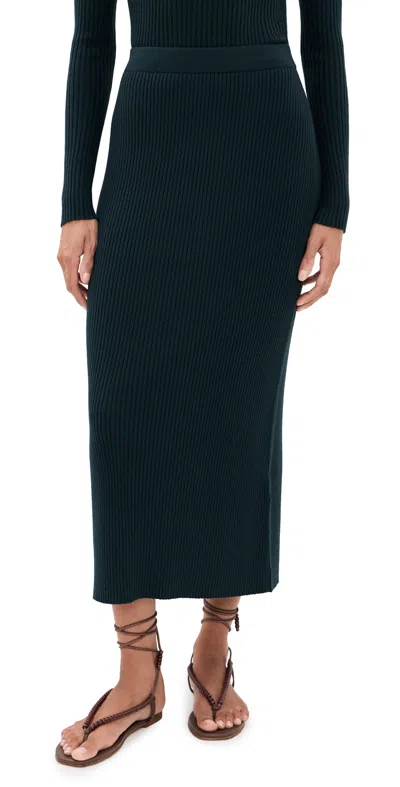 Zimmermann Valiant Merino Straight Skirt In Green