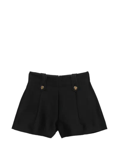 Zimmermann Valiant Tailored Button-embellished Pleated Shorts In Black