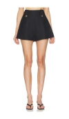 Zimmermann Valiant Tailored Button-embellished Pleated Shorts In Black