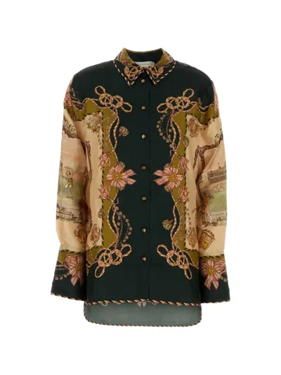 Zimmermann Valiant Twill Shirt In Green