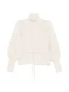 Zimmermann Valiant Embroidered Tie-detailed Wool Sweater In White