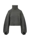 Zimmermann Valiant Merino Wool Turtleneck Sweater In Gray