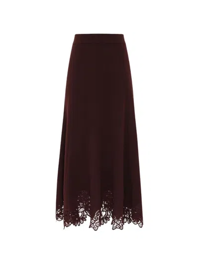 Zimmermann Valiant Wool Long Skirt In Red