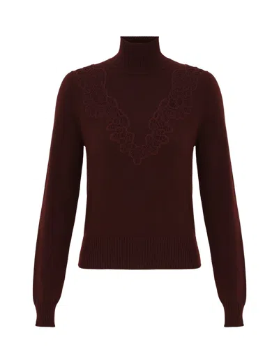 Zimmermann Valiant Wool Sweater In Burgundy