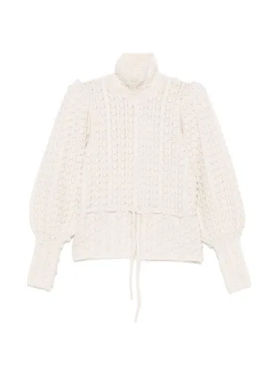 Zimmermann Valiant Wool Turtle-neck Sweater In White