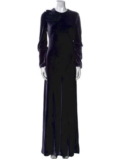 Pre-owned Zimmermann Velour Long Dress In Black