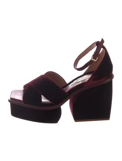 Pre-owned Zimmermann Velvet Sandals In Brown
