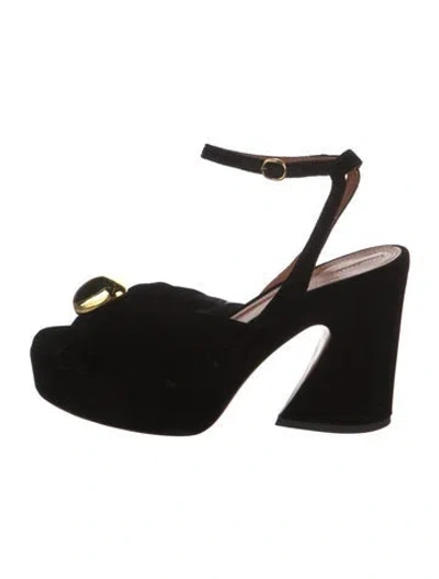 Pre-owned Zimmermann Velvet Slingback Sandals In Black