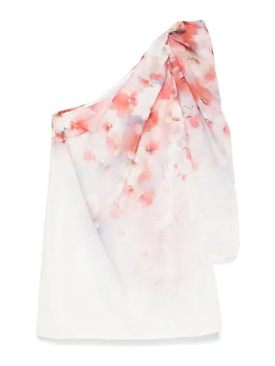 Zimmermann Crush Asymmetrical Mini Dress In Pink