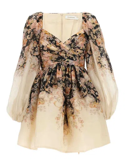 Zimmermann Illustration Draped Mini Dress
