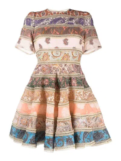 Zimmermann Devi Short Dress In Multicolour