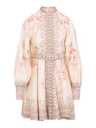 Zimmermann Vestido Corto - Rojo Claro