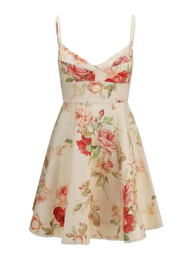 Zimmermann Vestido Corto - Beis Claro In Green