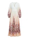 Zimmermann Awaken Plunge Maxi Dress With Separate Slip Clothing In Multi