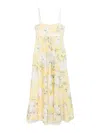 Zimmermann Yellow Linen Acacia Midi Dress In Yellow