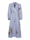 Zimmermann Everley Midi Light Blue Multicolor Dress In Azul