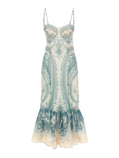 Zimmermann Printed Pattern Linen Blend Dress